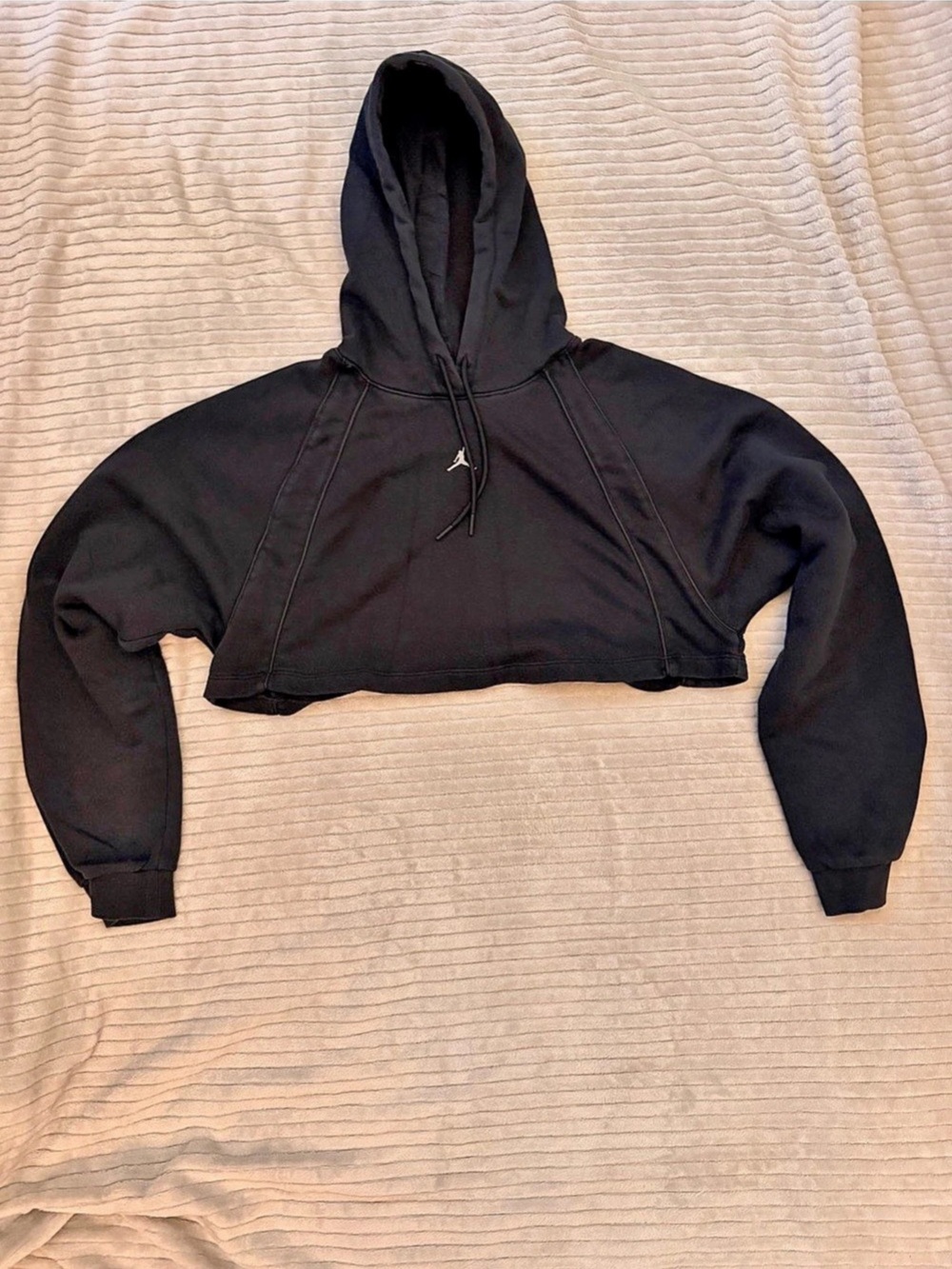 Jordan Brooklyn Fleece Women's Cropped Pullover Hoodie Cropped Hoodie Black Size
